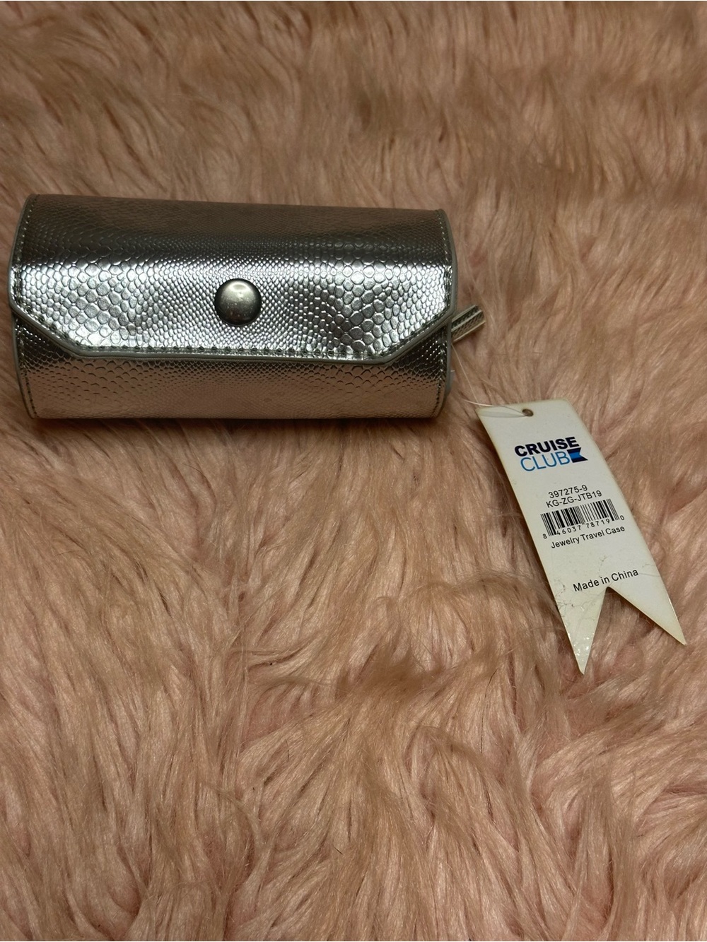 Cruise Club Metallic Silver Jewelry Travel Case